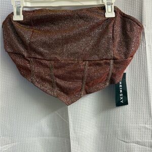 SHEIN Glittery Copper Strapless Top